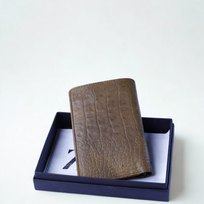 Classic Brown Croc-Textured Leather Wallet